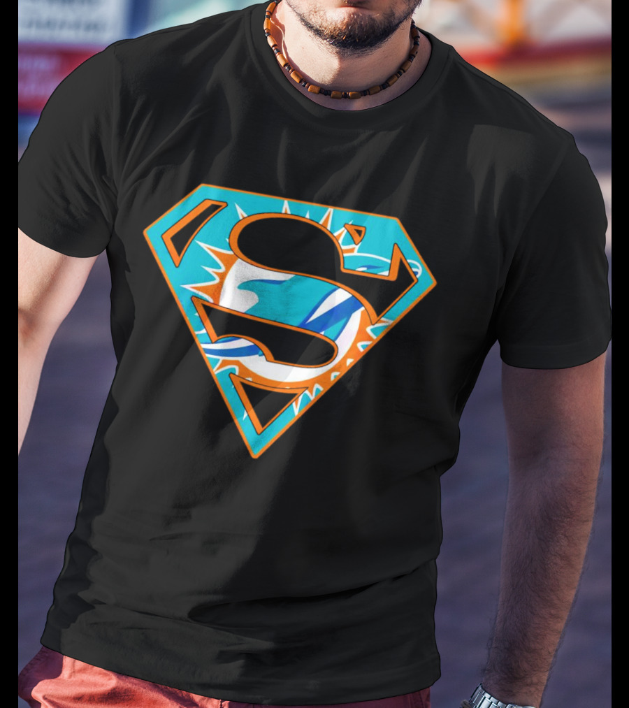 Miami Dolphins Superman Shield Emblem T-Shirt