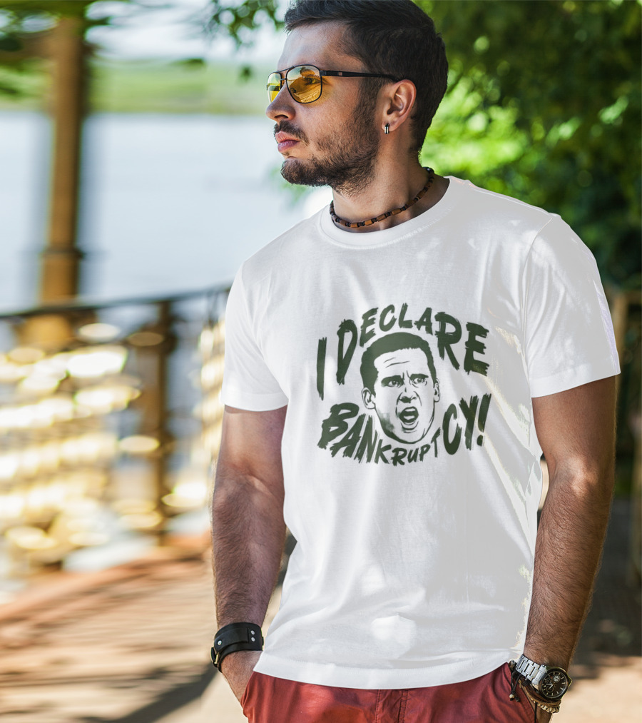 Michael Scott The Office I Declare Bankruptcy Face T-Shirt