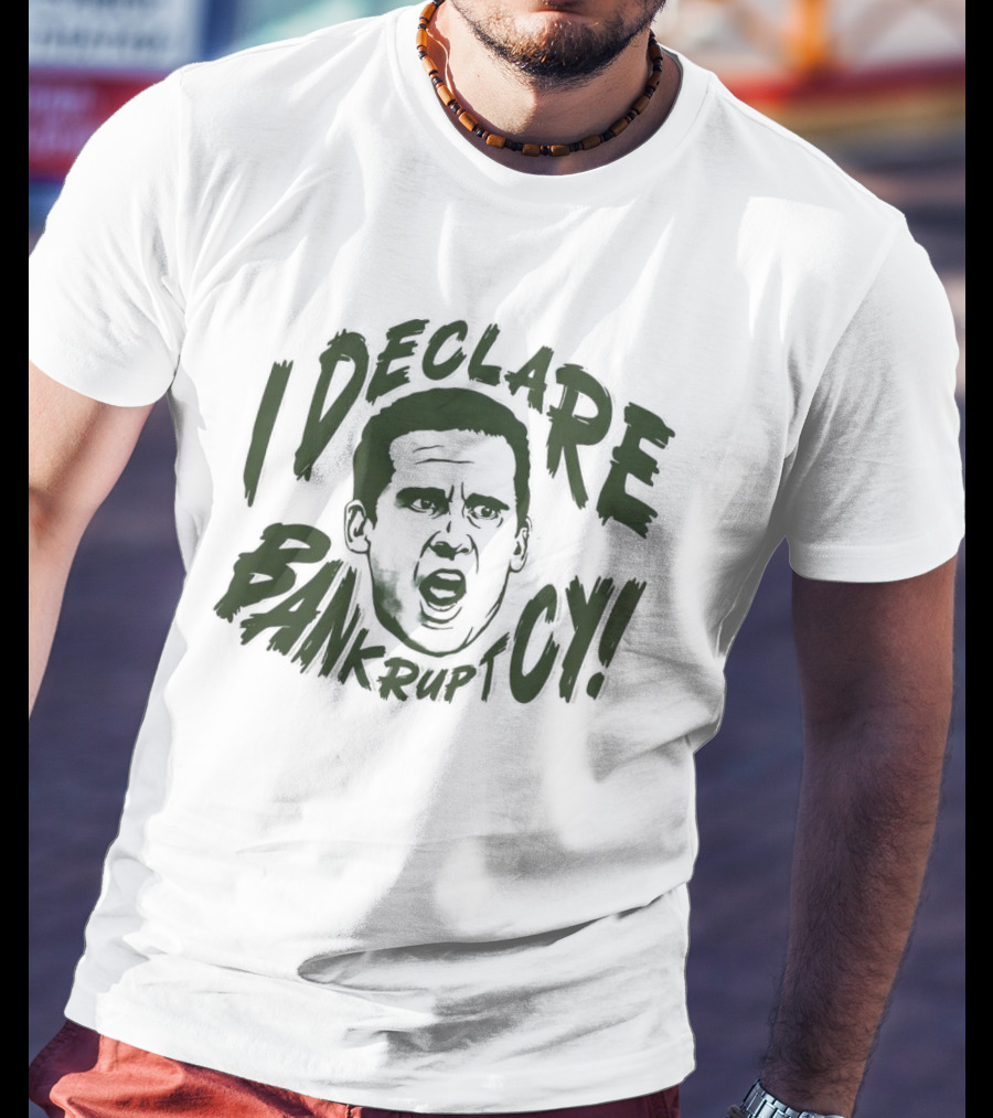 Michael Scott The Office I Declare Bankruptcy Face T-Shirt