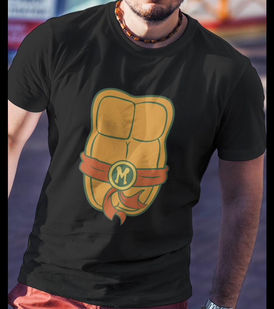 Michelangelo Turtle Shell Chest Ninja Belt M T-Shirt
