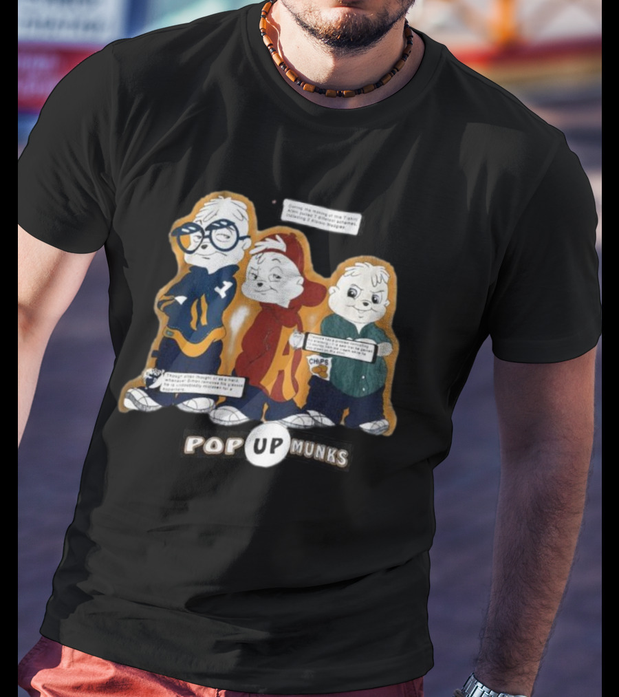 Pop Up Munks Chipmunks Trio Retro Cartoons T-Shirt