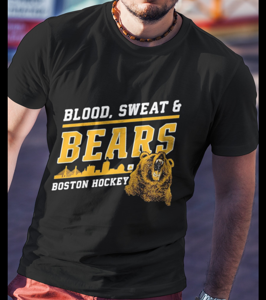 Boston Bruins Blood Sweat And Bears Boston Hockey T-Shirt