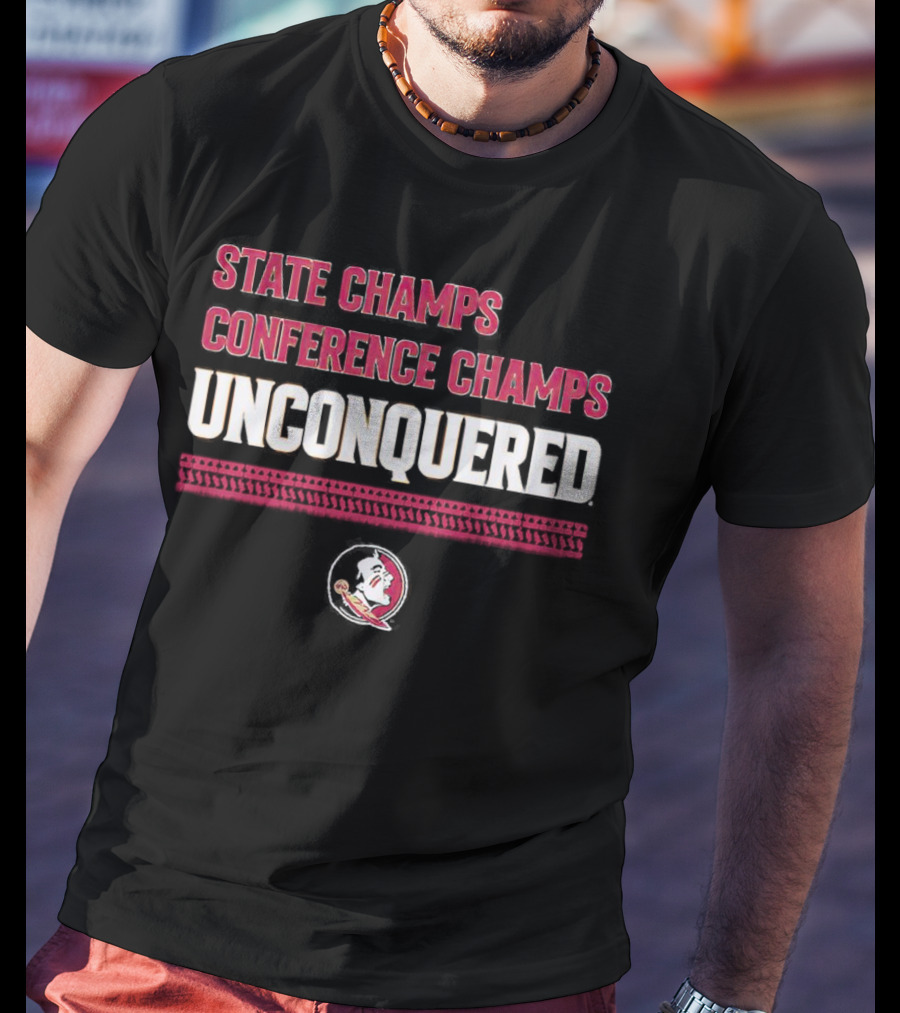 FSU State Champs Conference Champs Unconquered Football T-Shirt