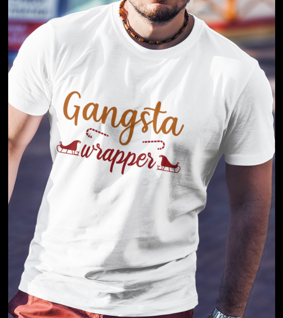 Gangsta Wrapper Christmas Sleigh Holiday Humor T-Shirt
