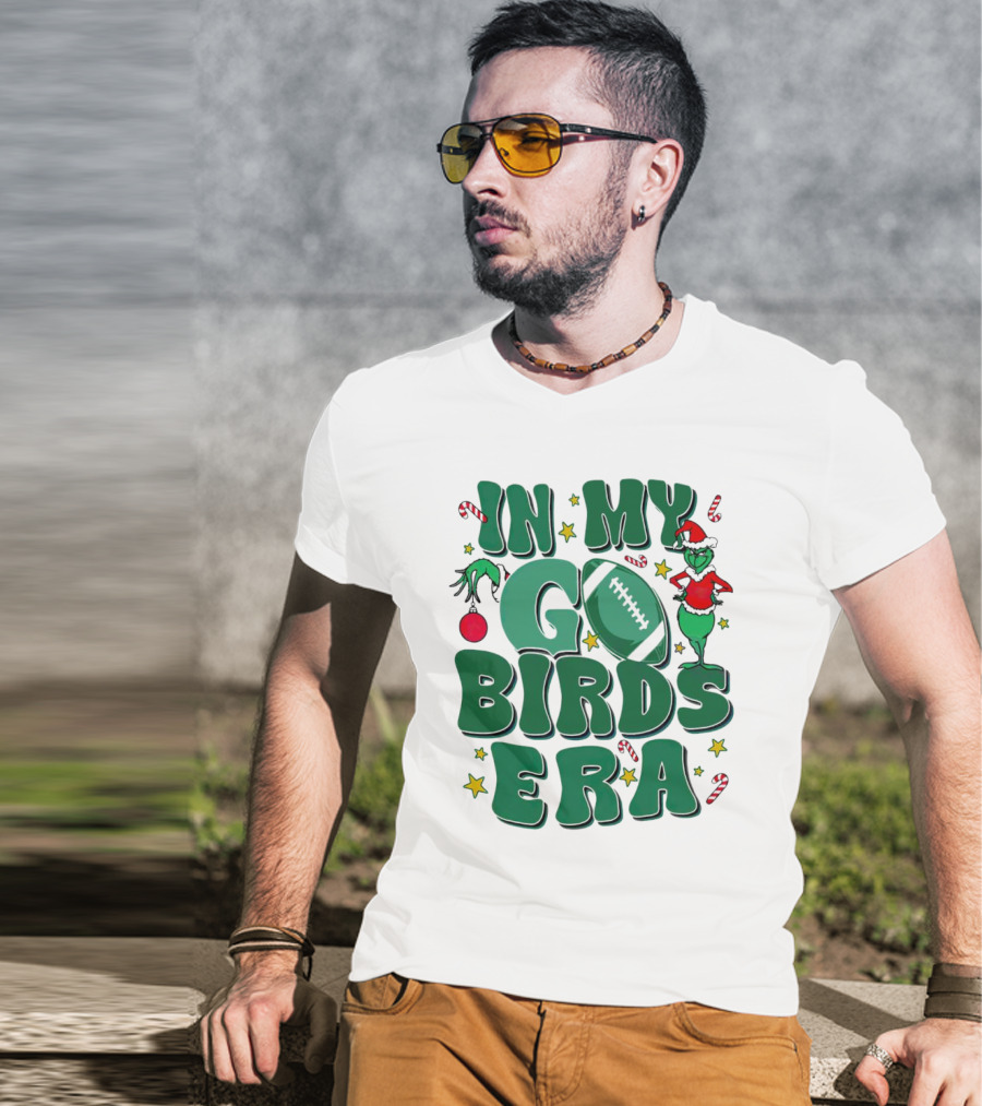 Grinch Go Birds Era Philadelphia Eagles Christmas T-Shirt