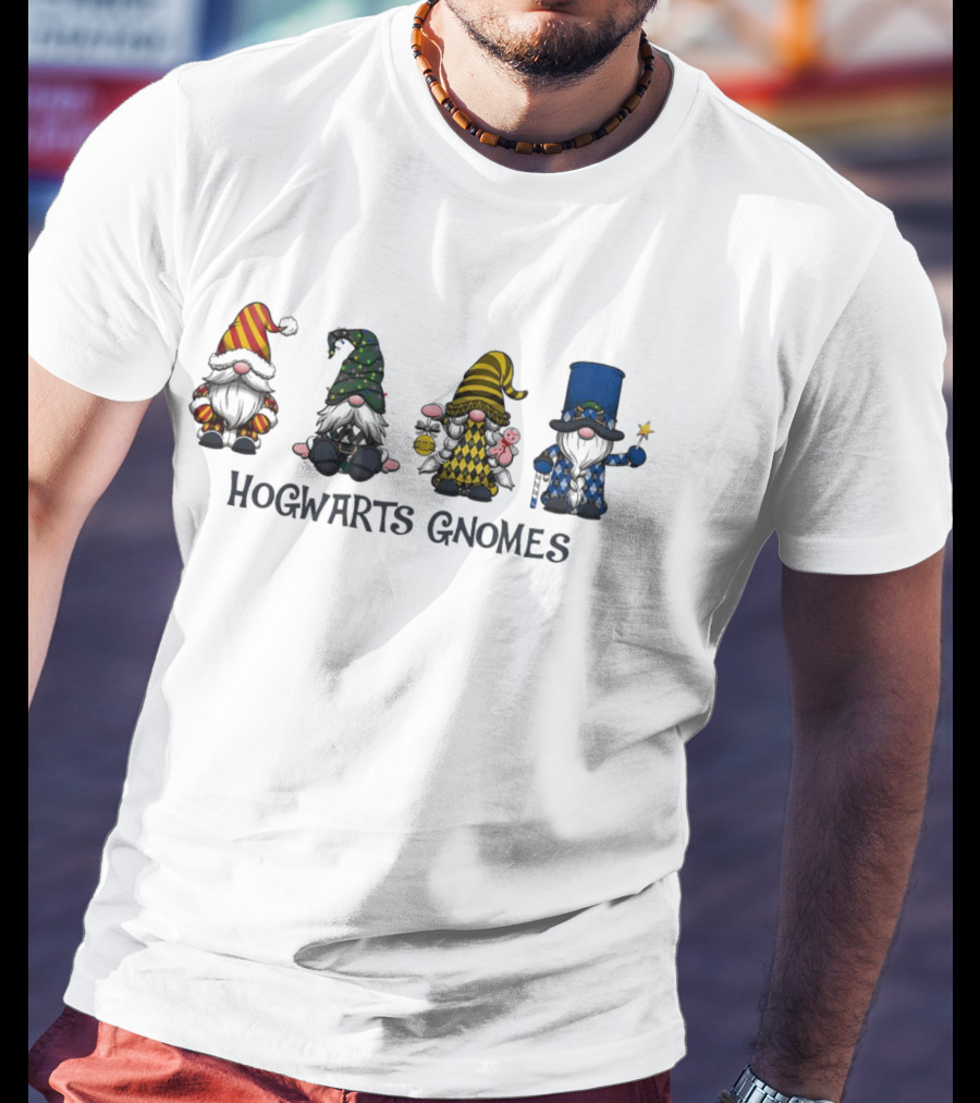 Hogwarts Gnomes Gryffindor Hufflepuff Slytherin Ravenclaw Houses T-Shirt