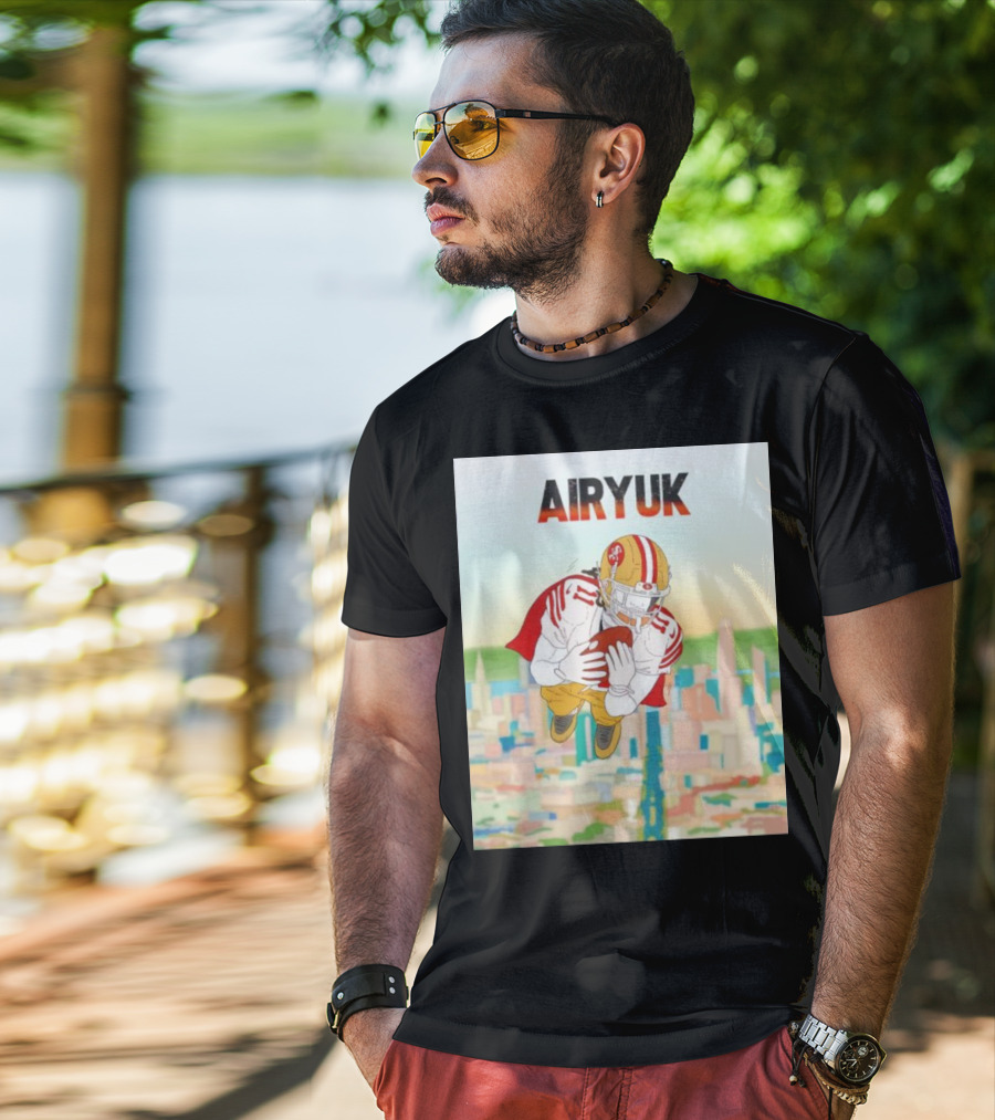 Rita Oak Airyuk San Francisco Football Player Skyline Catching Ball T-Shirt