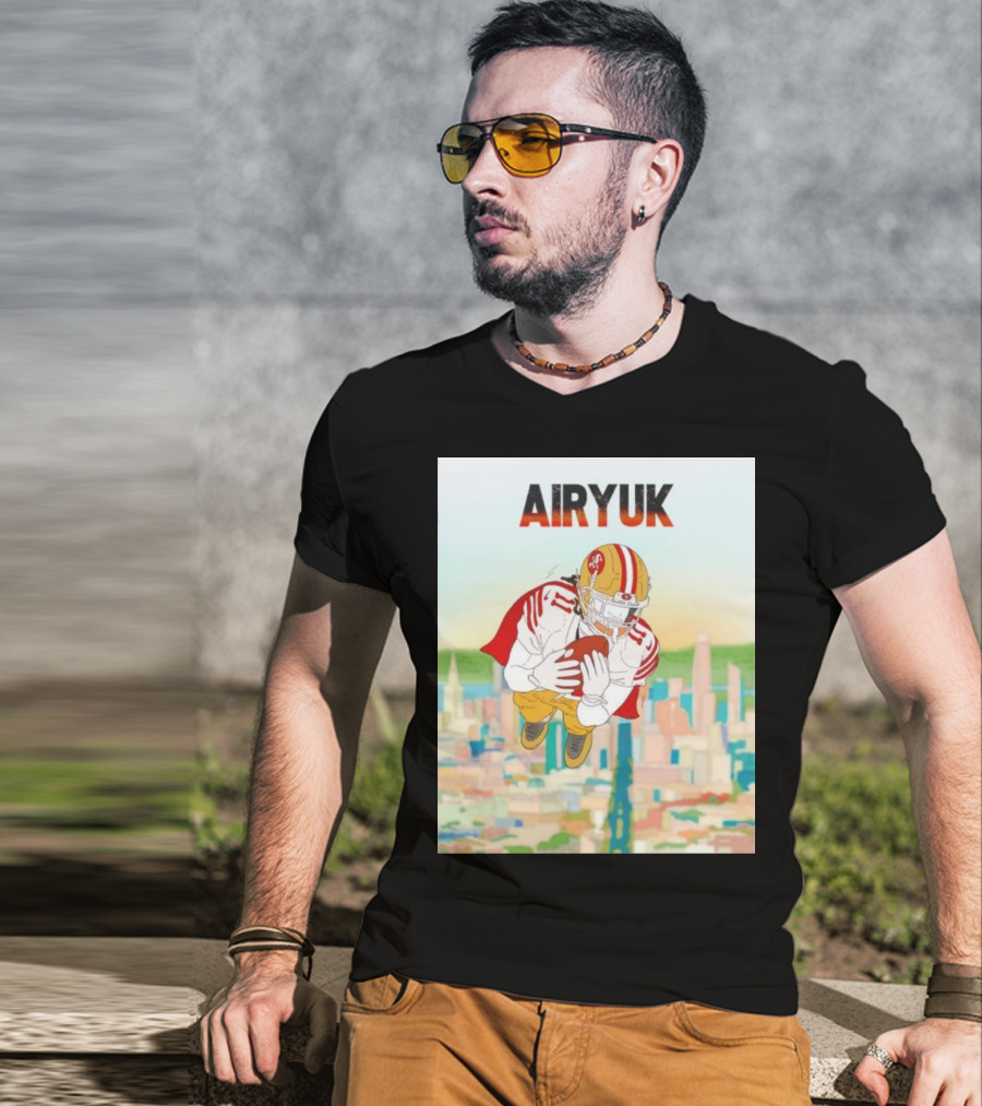 Rita Oak Airyuk San Francisco Football Player Skyline Catching Ball T-Shirt