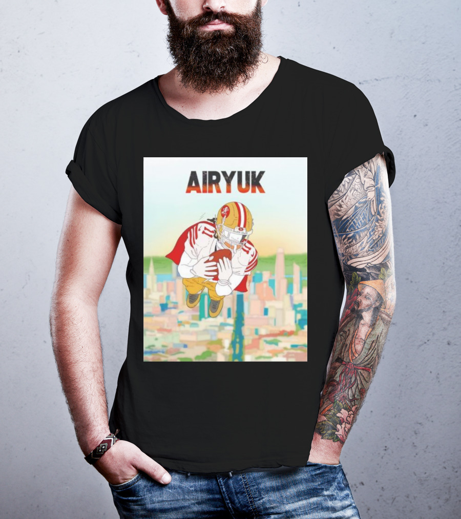 Rita Oak Airyuk San Francisco Football Player Skyline Catching Ball T-Shirt