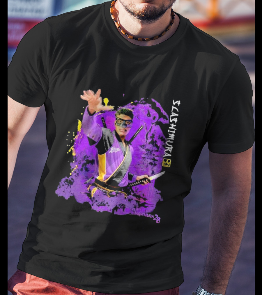 Rui Slashimura 28 Purple Warrior With Mask And Swords T-Shirt