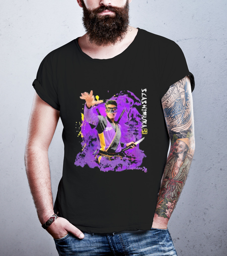 Rui Slashimura 28 Purple Warrior With Mask And Swords T-Shirt