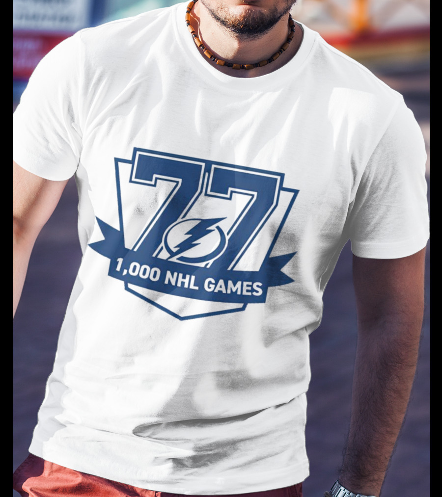 Tampa Bay Lightning 77 1000 NHL Games T-Shirt