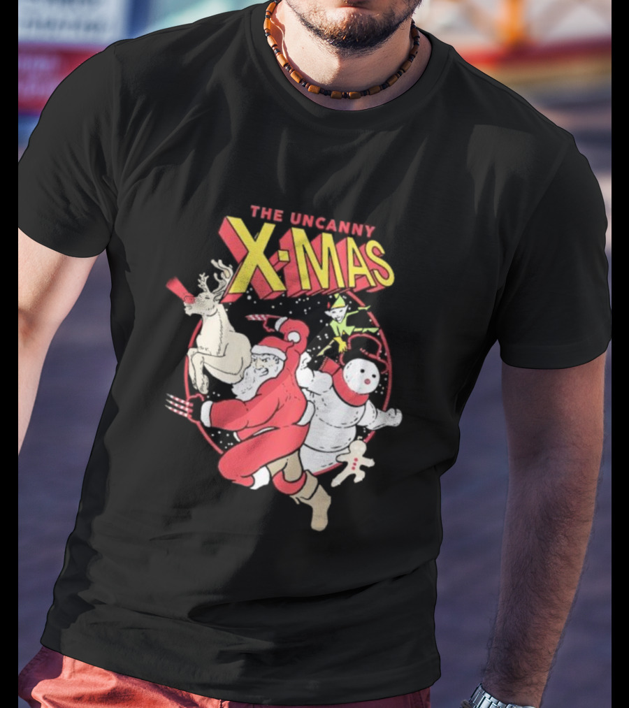 The Uncanny X-Mas Santa Snowman Reindeer Comic T-Shirt