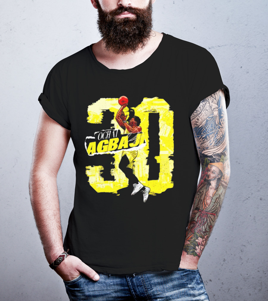 Ochai Agbaji 30 Utah Rough Basketball Dunk WHT Football T-Shirt