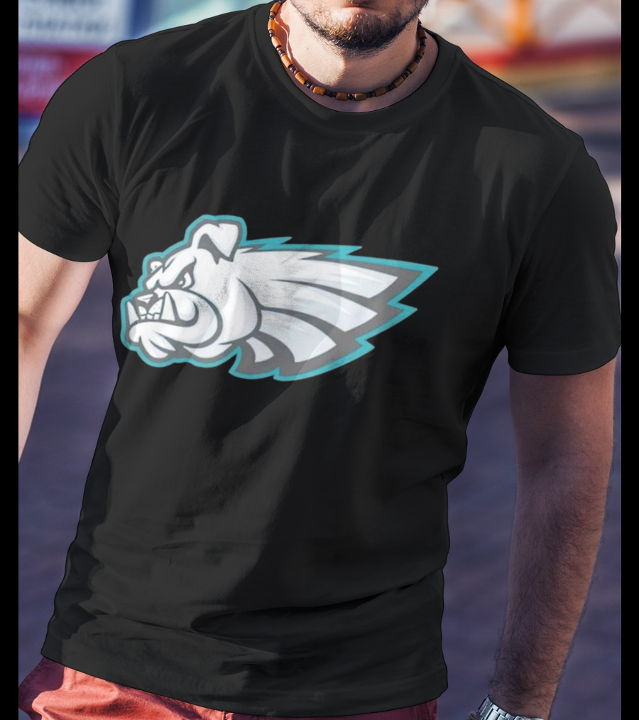 Philly Bulldogs Mascot Head With Wings T-Shirt