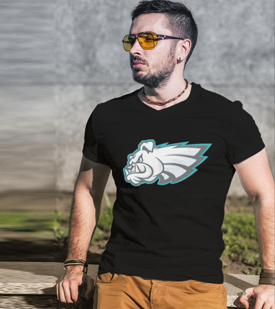 Philly Bulldogs Mascot Head With Wings T-Shirt