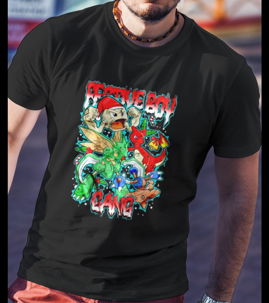 Festive Boy Gang Pokemon Holiday Mashup T-Shirt