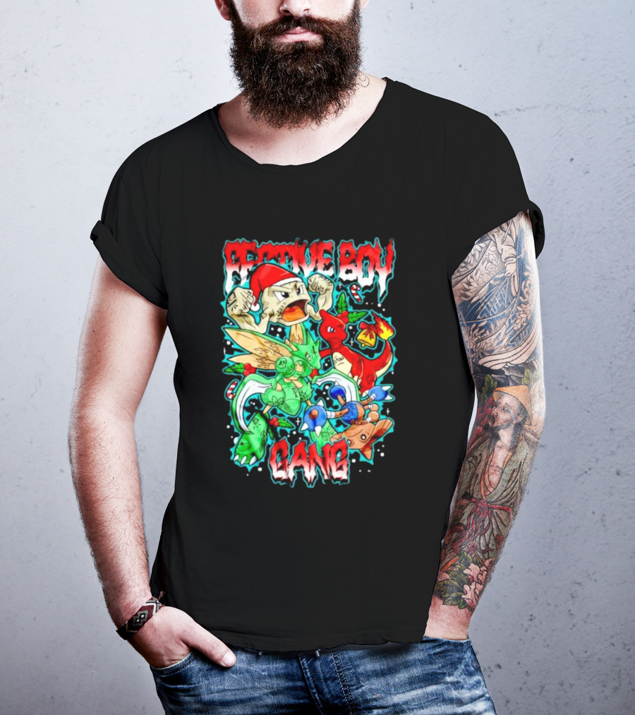 Festive Boy Gang Pokemon Holiday Mashup T-Shirt