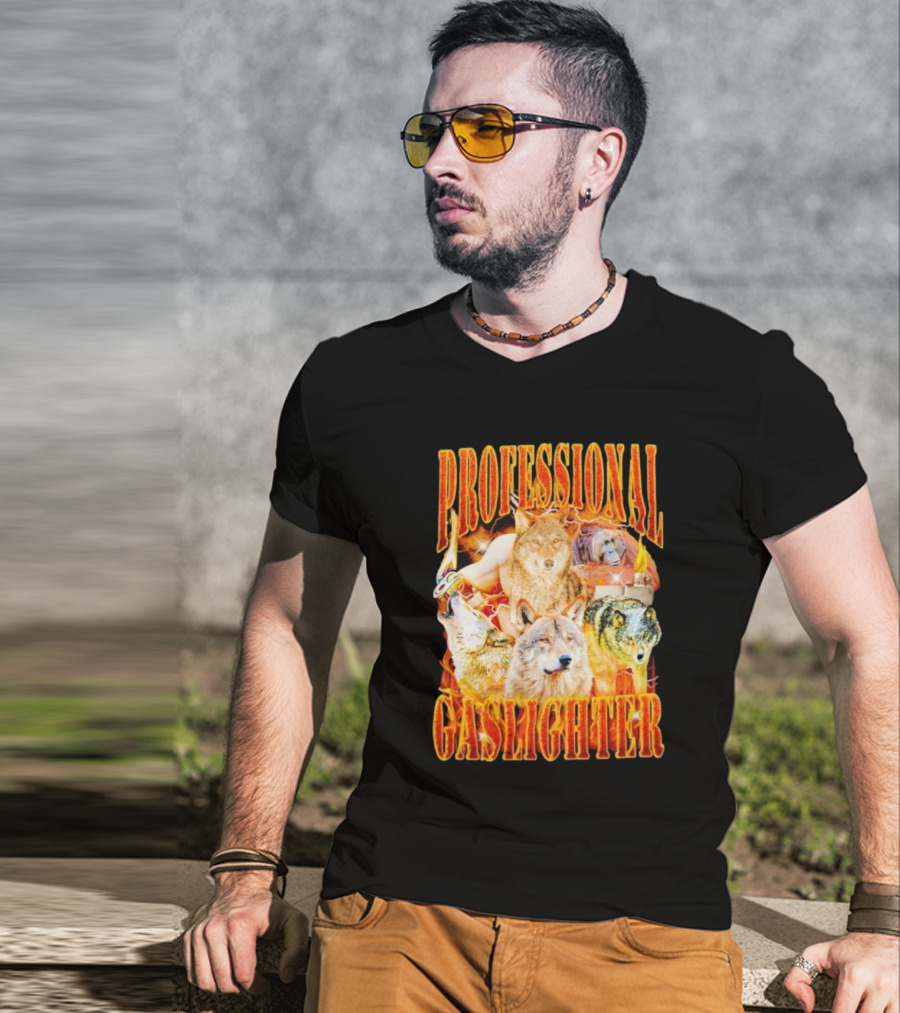 Professional Gaslighter Wolves Vintage T-Shirt