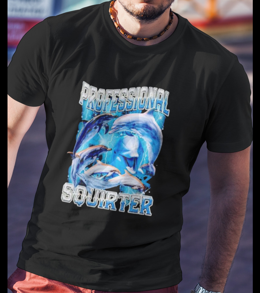 Professional Squirter Vintage Dolphins Retro Blue T-Shirt