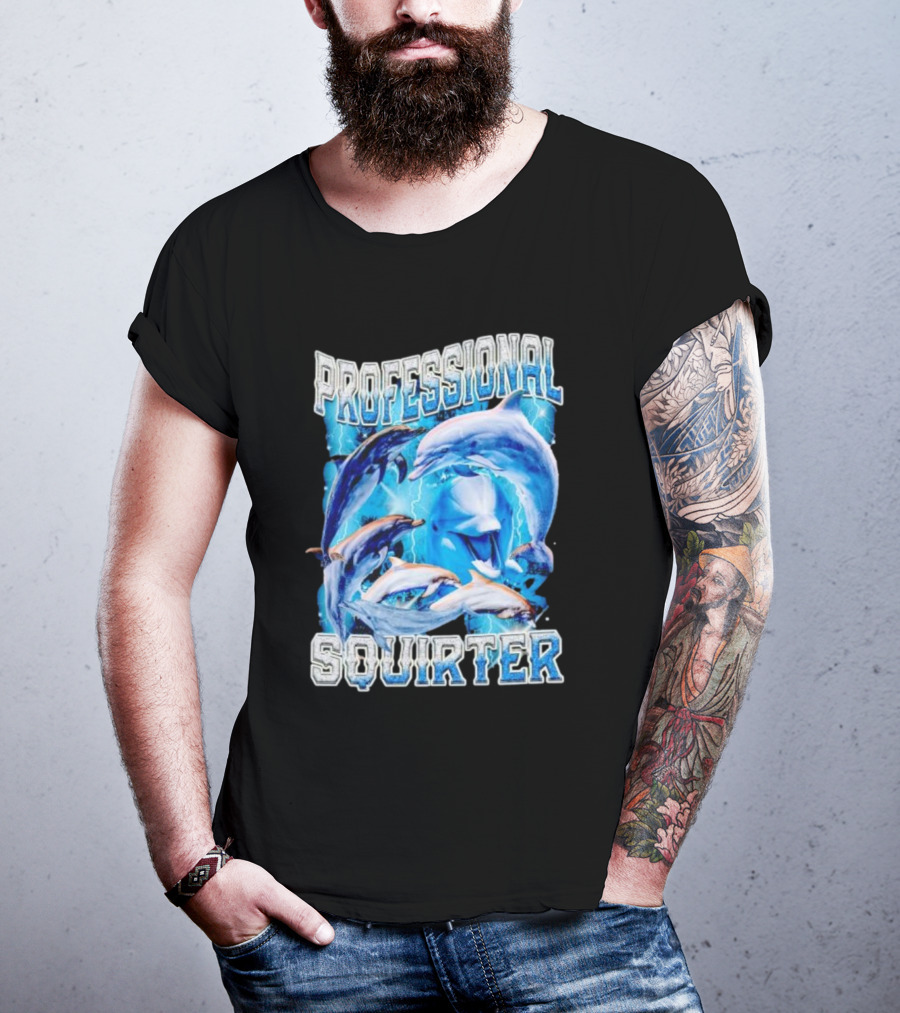 Professional Squirter Vintage Dolphins Retro Blue T-Shirt