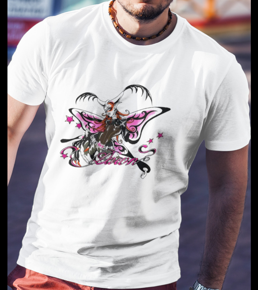 Dawn Butterfly Pink Star Accents T-Shirt