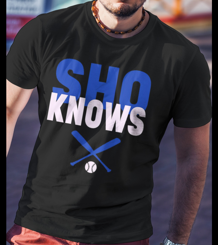 SHO KNOWS Shohei Ohtani Baseball Bat And Ball T-Shirt