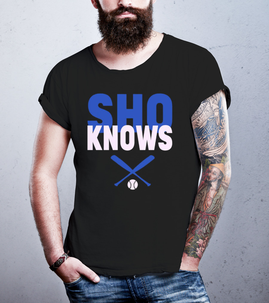 SHO KNOWS Shohei Ohtani Baseball Bat And Ball T-Shirt
