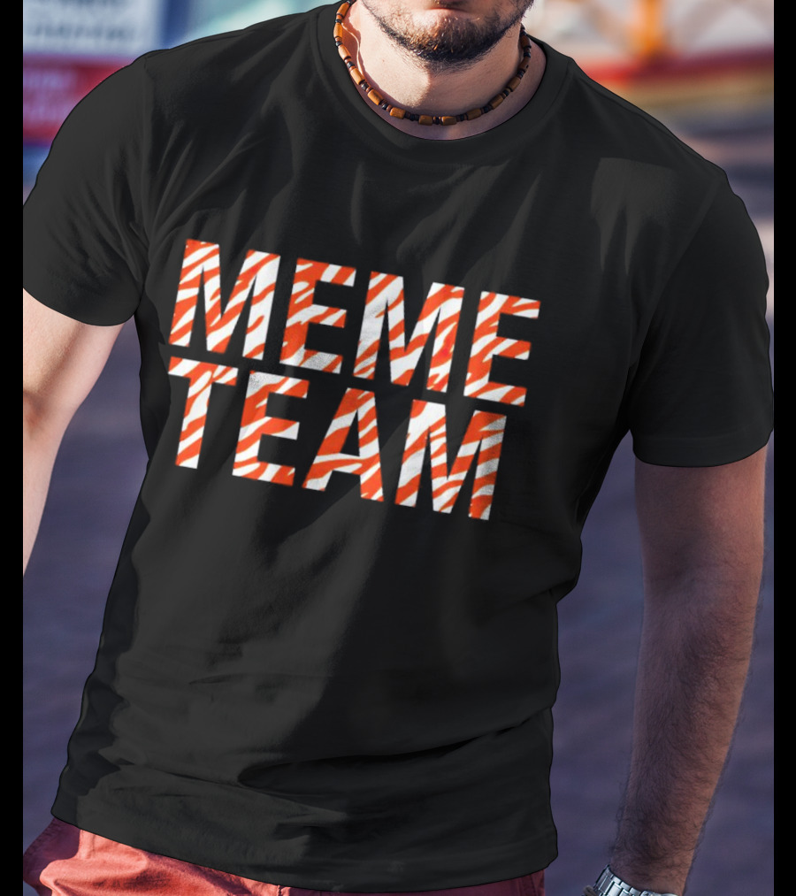 MEME TEAM Red And White Zebra Print T-Shirt