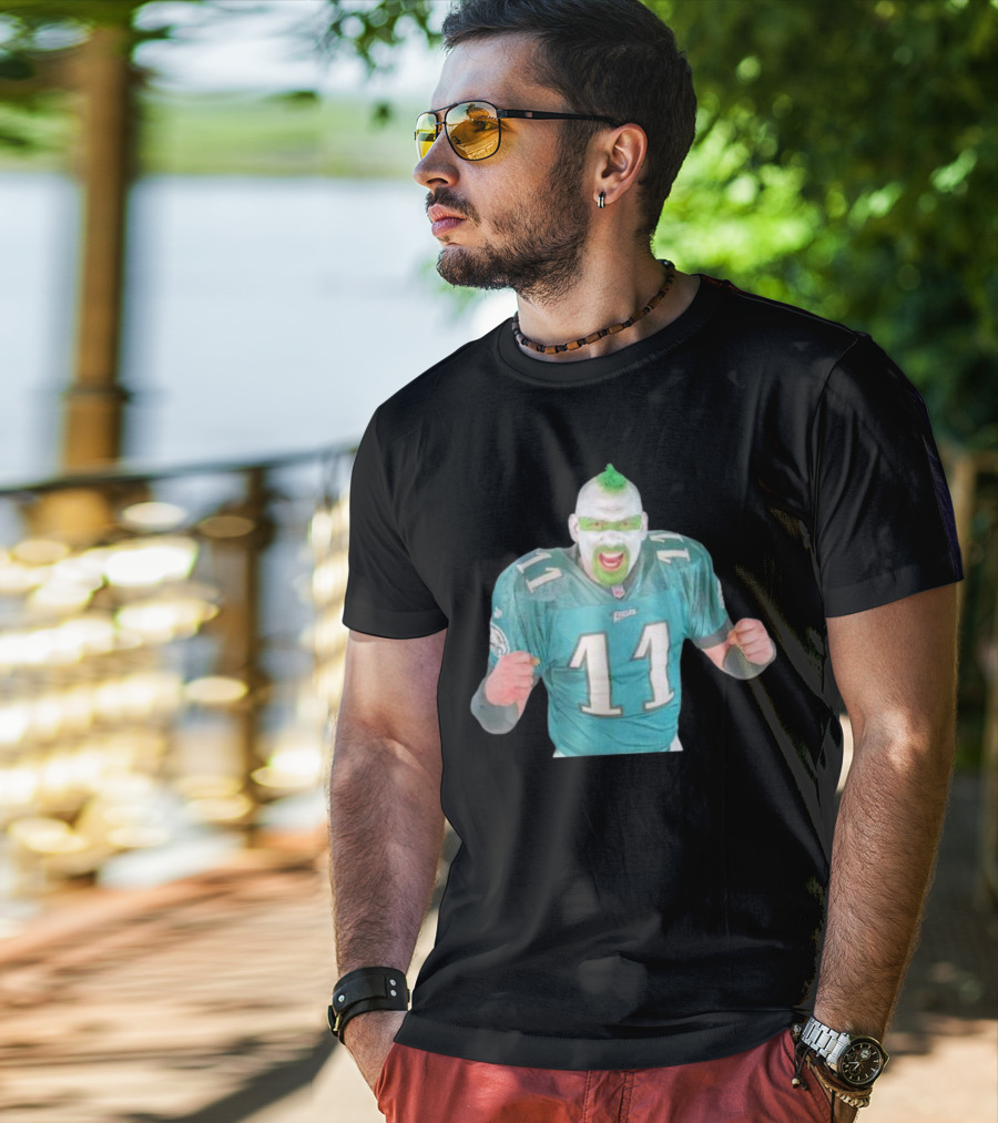 Philadelphia Eagles Fan Jersey 11 Green Face Paint Enthusiast T-Shirt