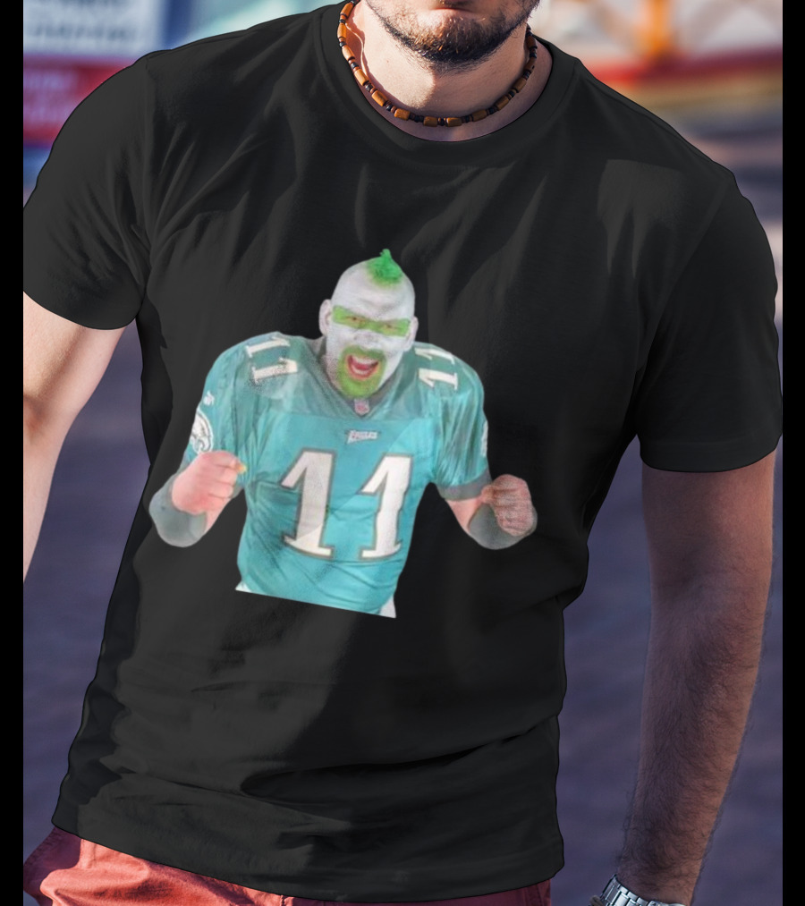 Philadelphia Eagles Fan Jersey 11 Green Face Paint Enthusiast T-Shirt