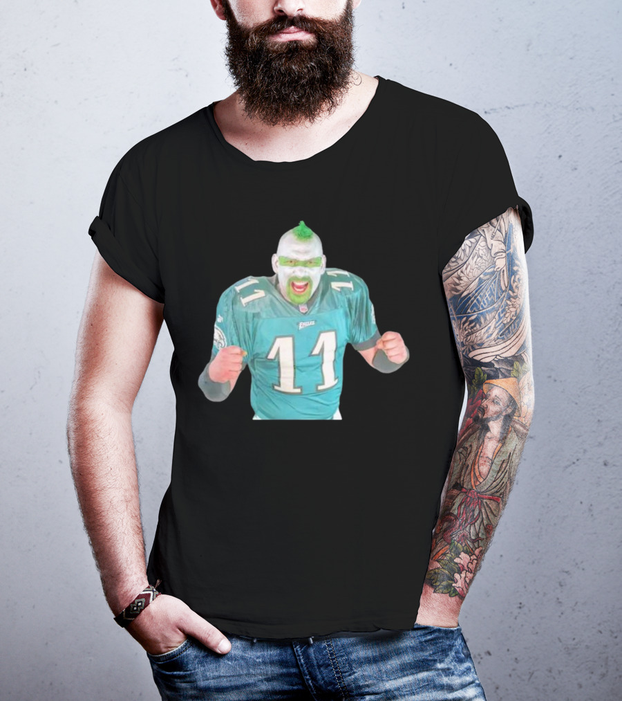 Philadelphia Eagles Fan Jersey 11 Green Face Paint Enthusiast T-Shirt