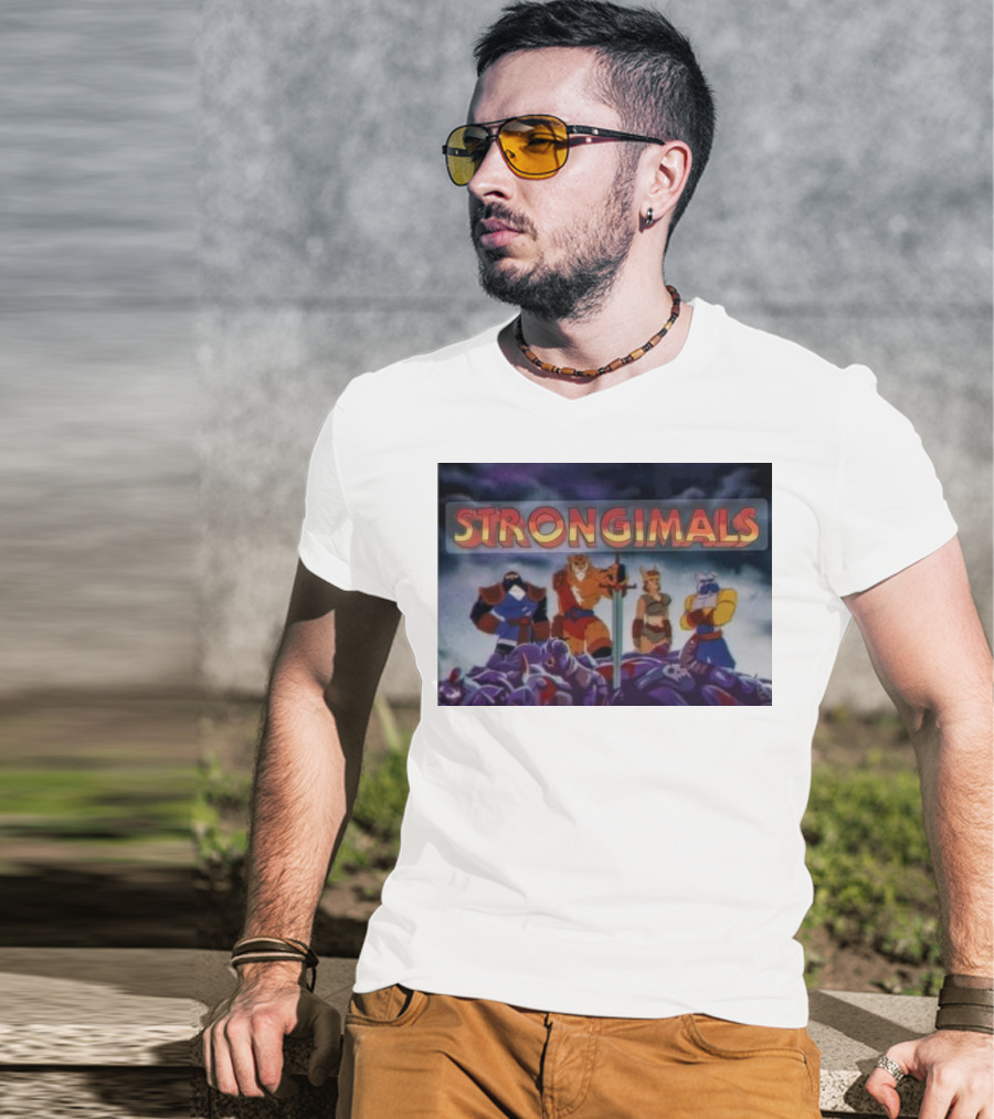 Strongimals Cartoon Warriors Assemble T-Shirt