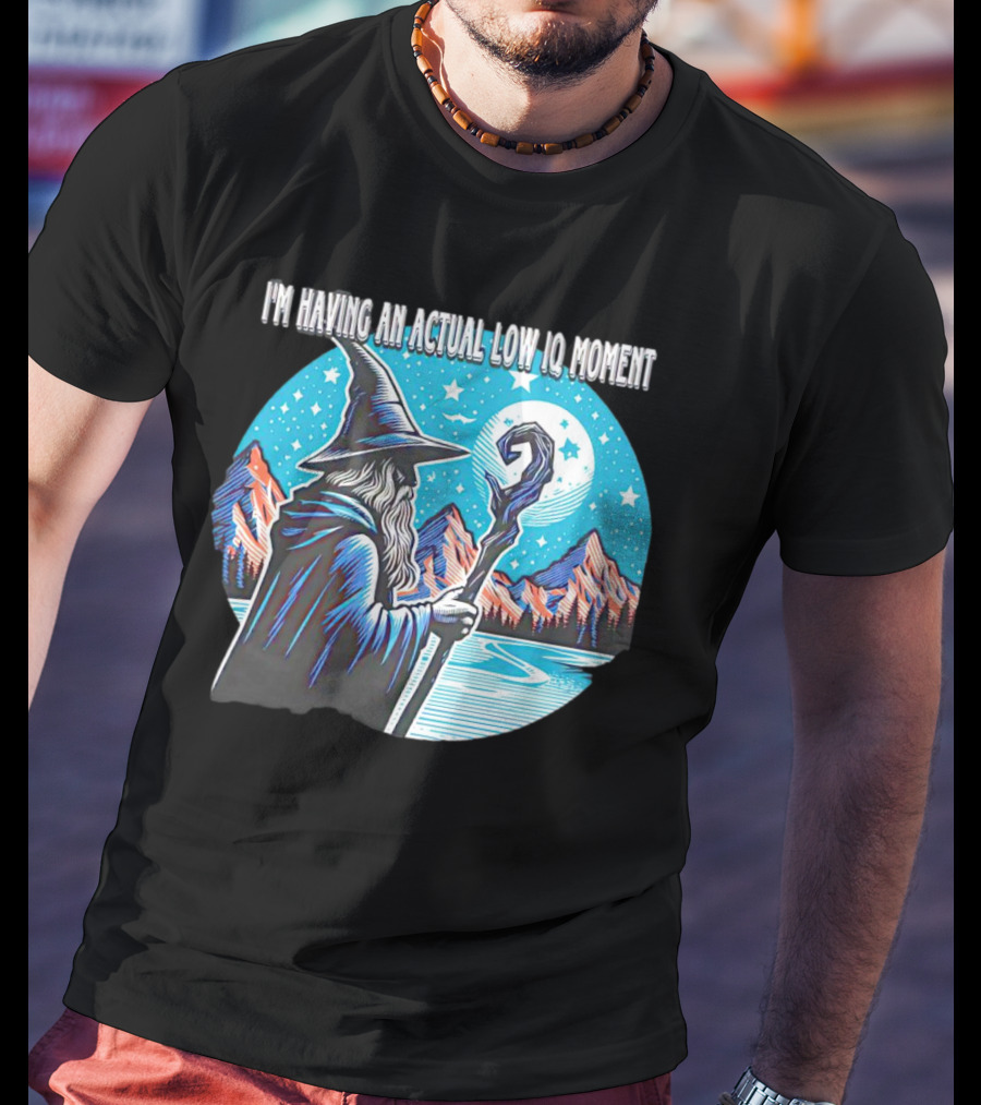 I'm Having An Actual Low IQ Moment Wizard Night Sky Scene T-Shirt