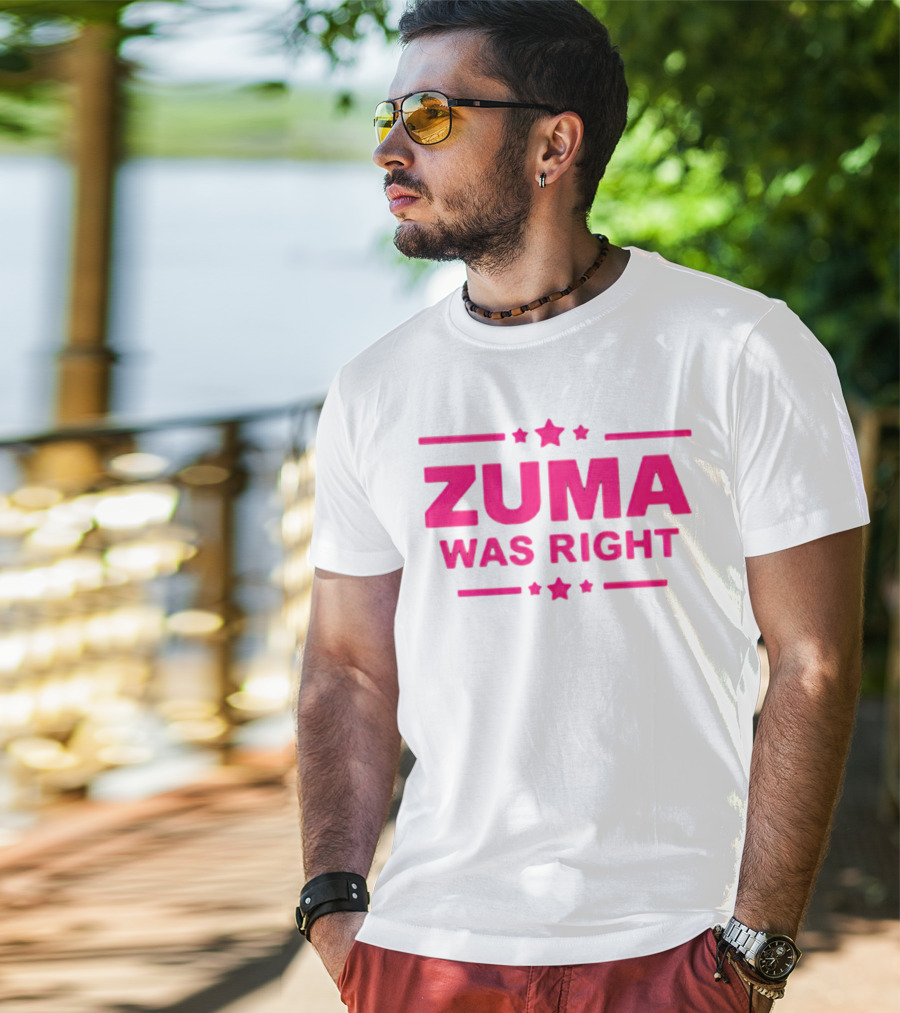 Zuma Was Right Pink Text With Stars T-Shirt