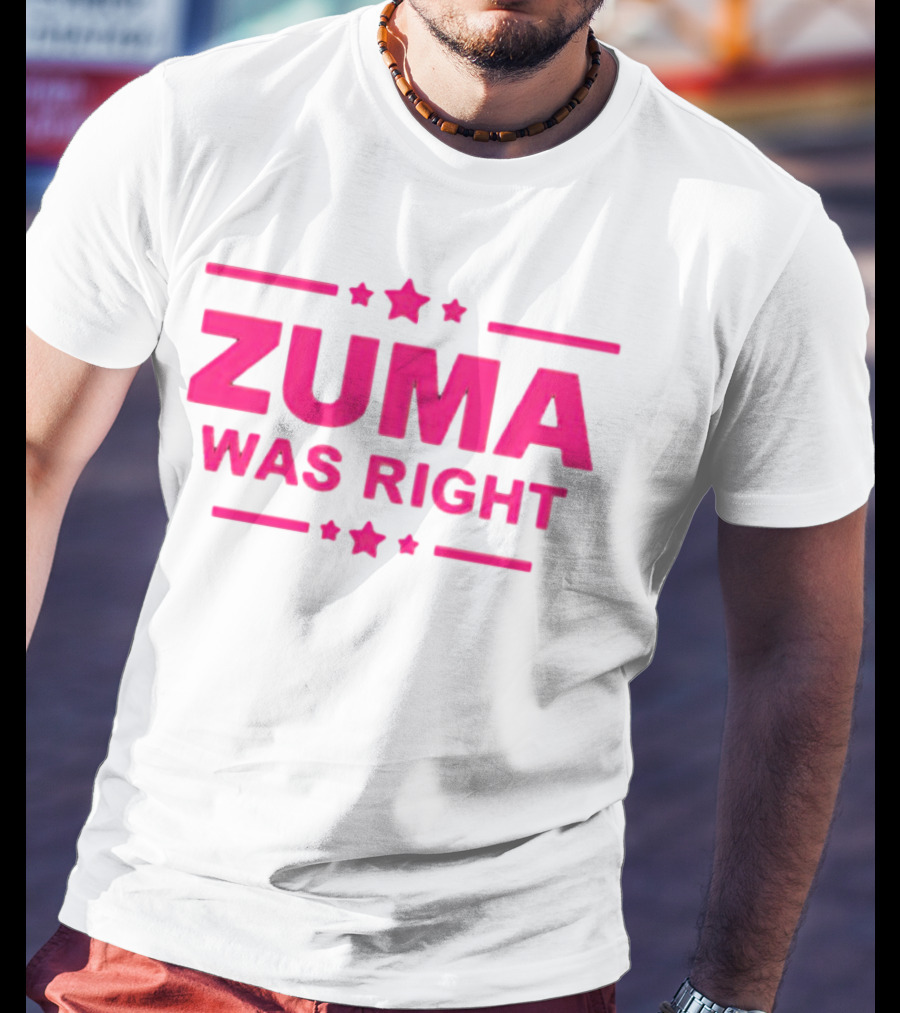 Zuma Was Right Pink Text With Stars T-Shirt