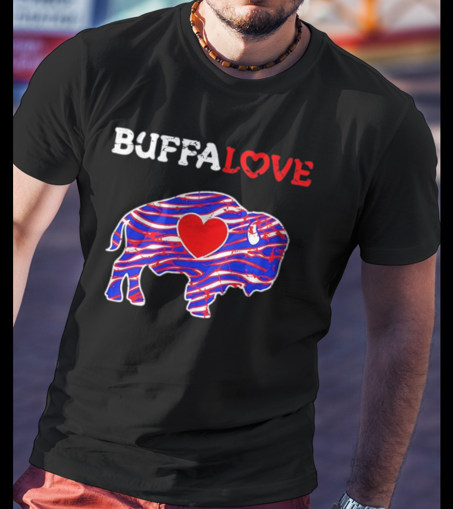Buffalo Bills Buffalove Heart Logo With Red White Blue Buffalo T-Shirt