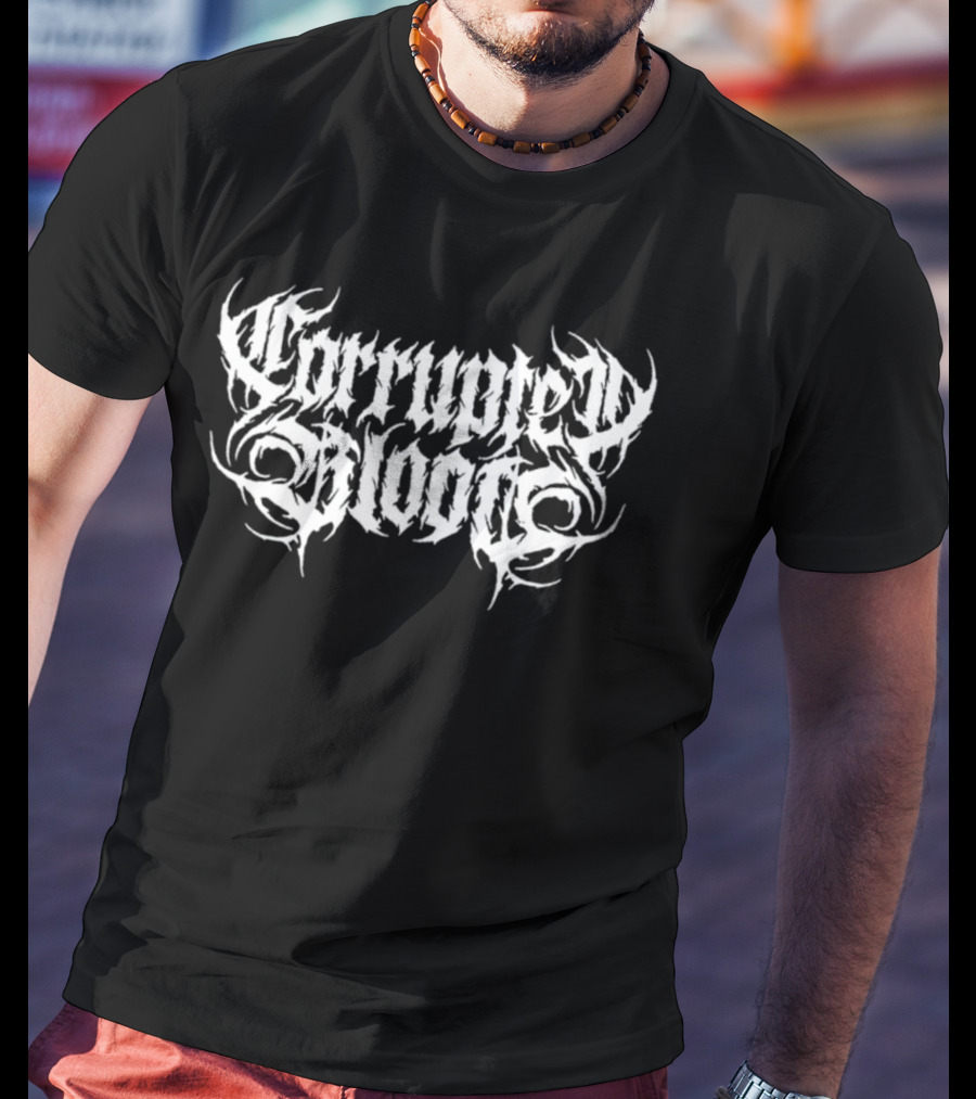 Corrupted Blood Tattoo Style Lettering T-Shirt
