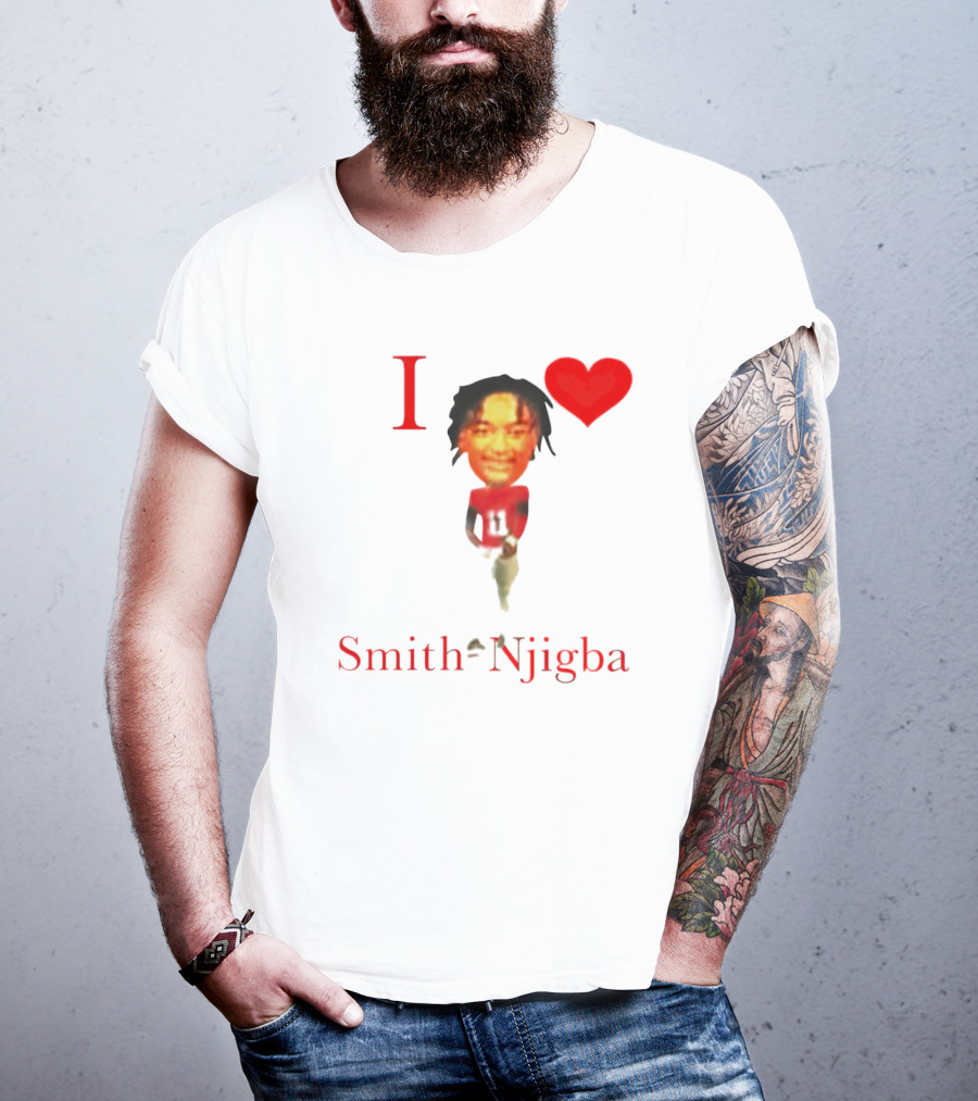 I Heart Jaxon Smith-Njigba Football Player Image T-Shirt