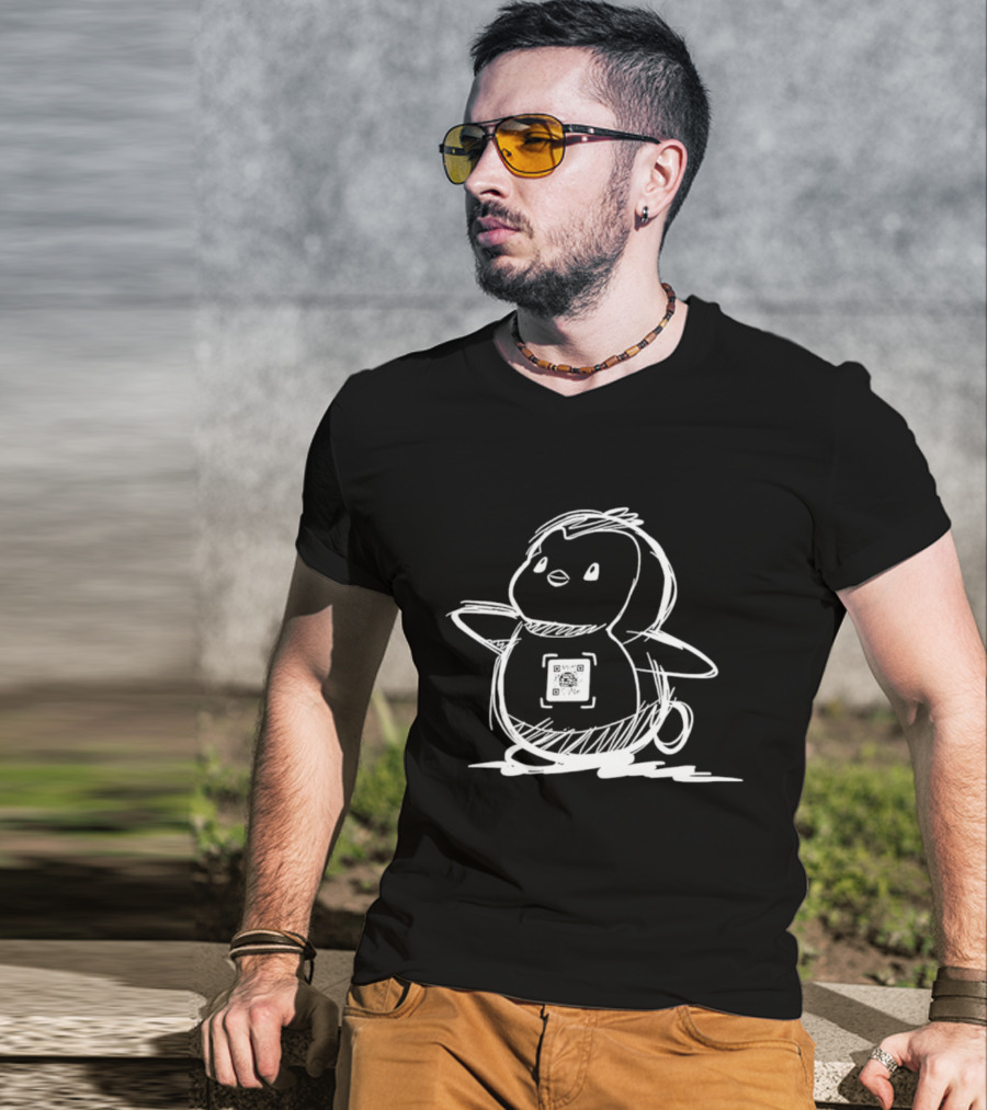 Iyk Pudgy Penguins QR Sketch T-Shirt