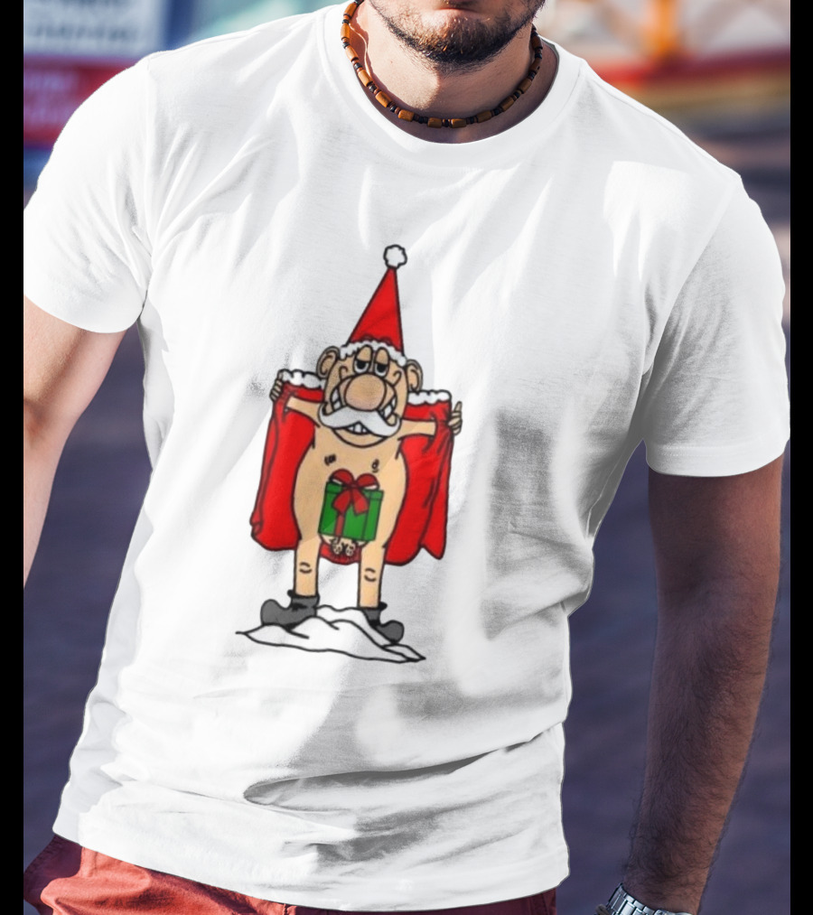Christmas Santa Gnome With Naughty Gift And Hat T-Shirt
