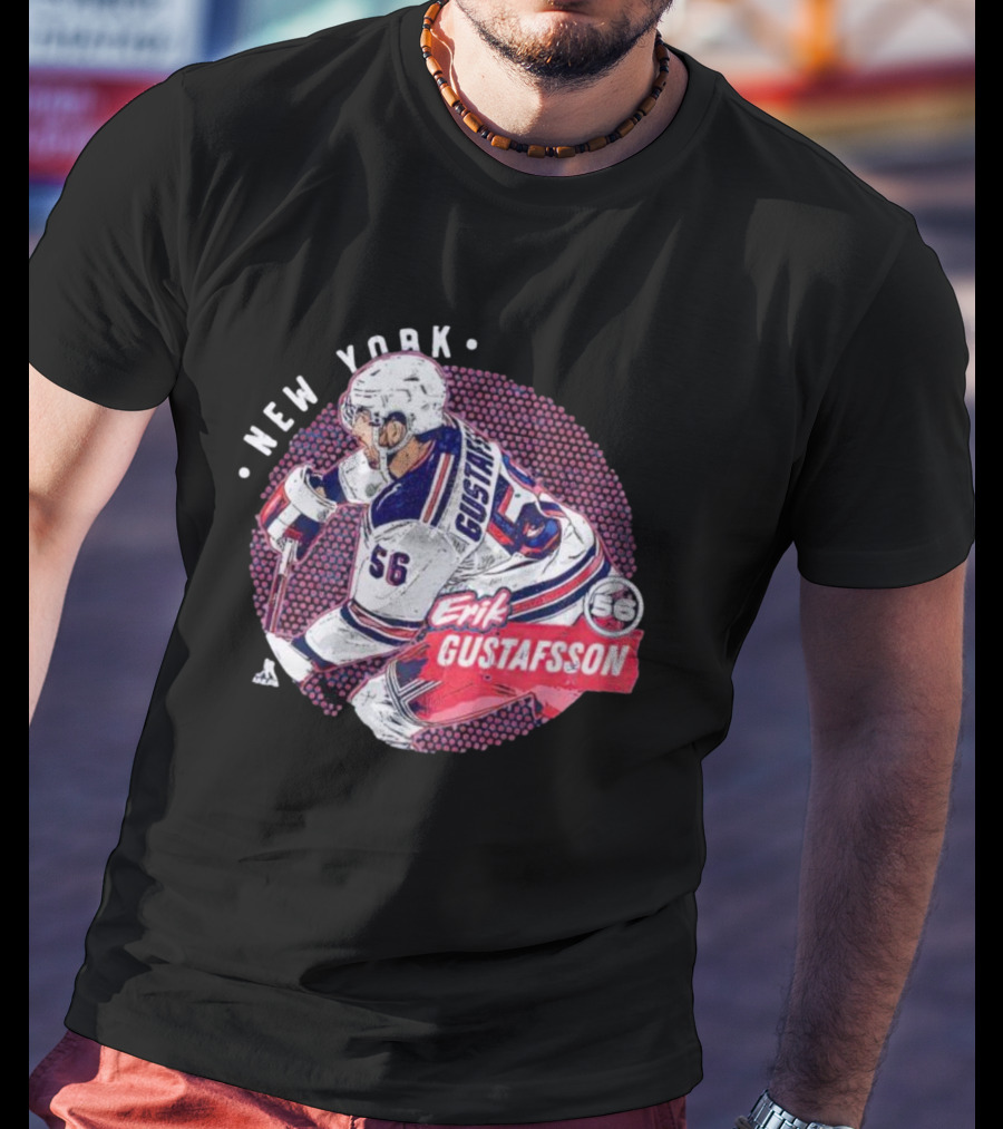 Erik Gustafsson New York Rangers 56 Hockey Player Dots T-Shirt
