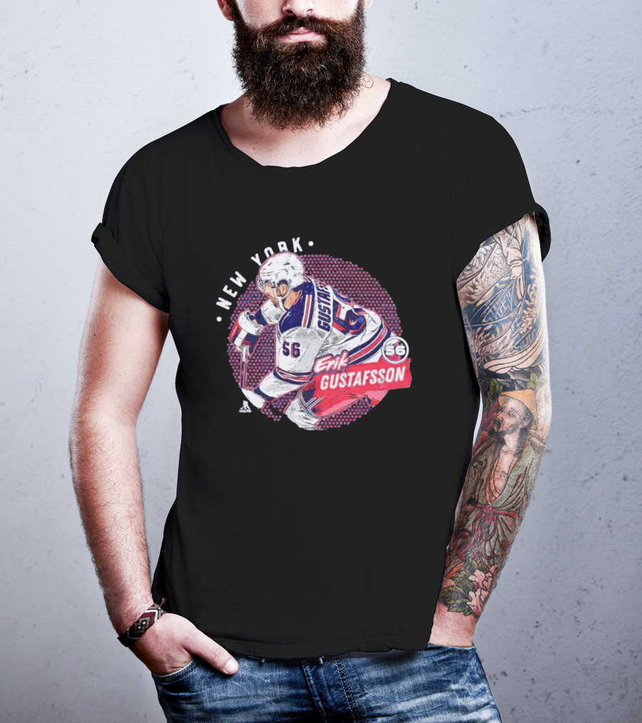 Erik Gustafsson New York Rangers 56 Hockey Player Dots T-Shirt
