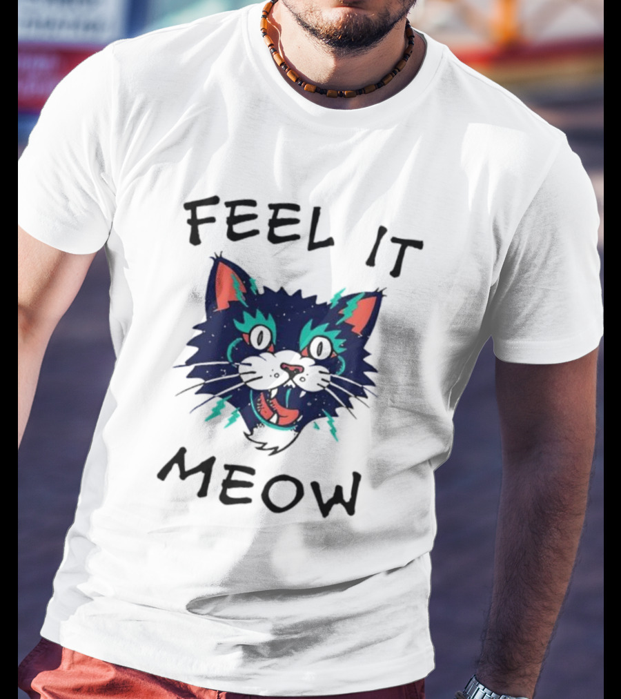 Feel It Meow Psychedelic Cat Vibes T-Shirt