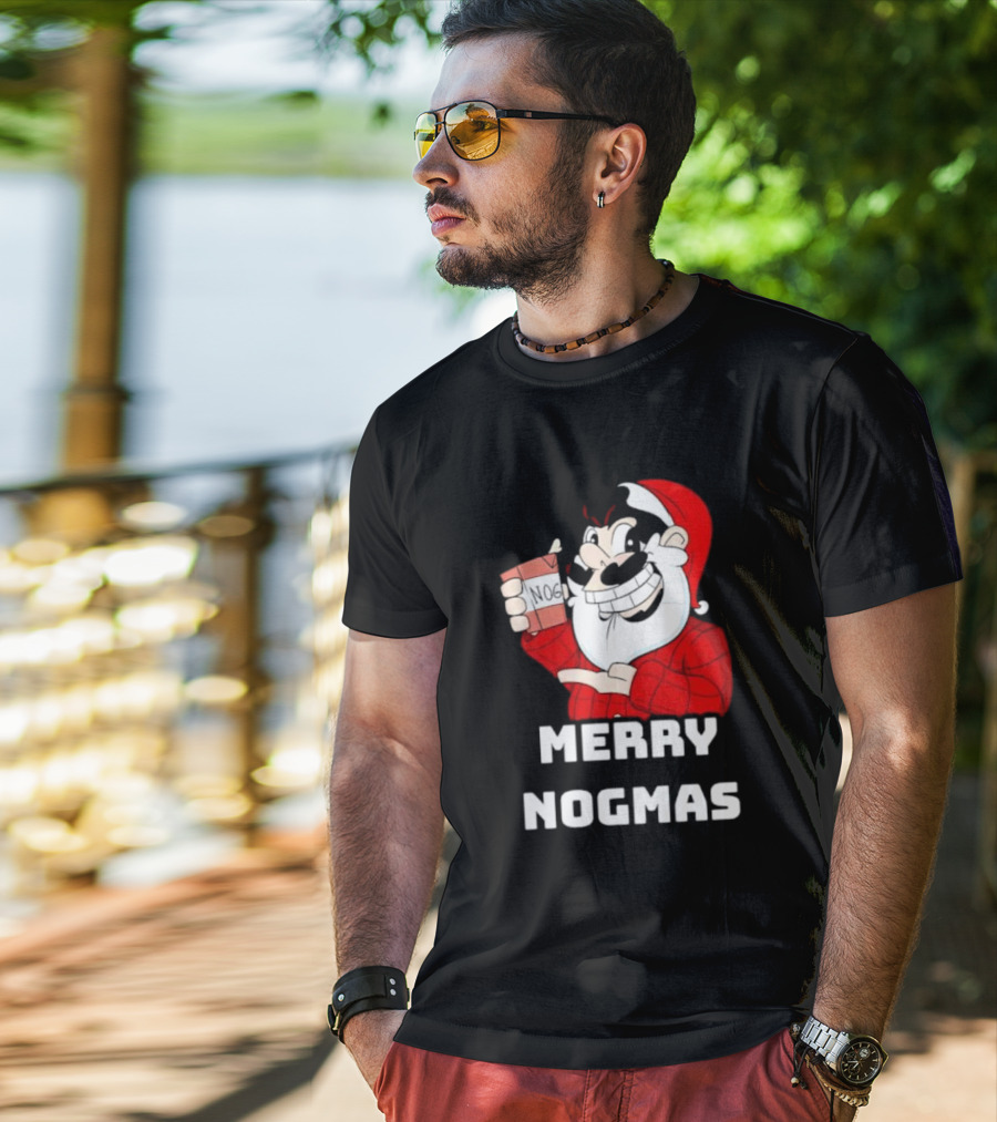 Merry Nogmas Keyrock Santa Holding Nog Cup T-Shirt