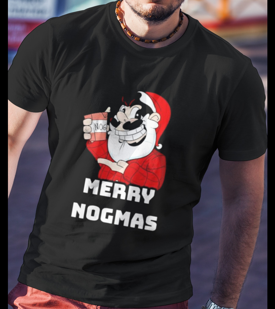 Merry Nogmas Keyrock Santa Holding Nog Cup T-Shirt