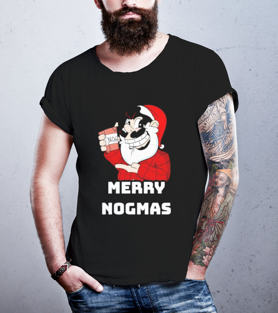 Merry Nogmas Keyrock Santa Holding Nog Cup T-Shirt