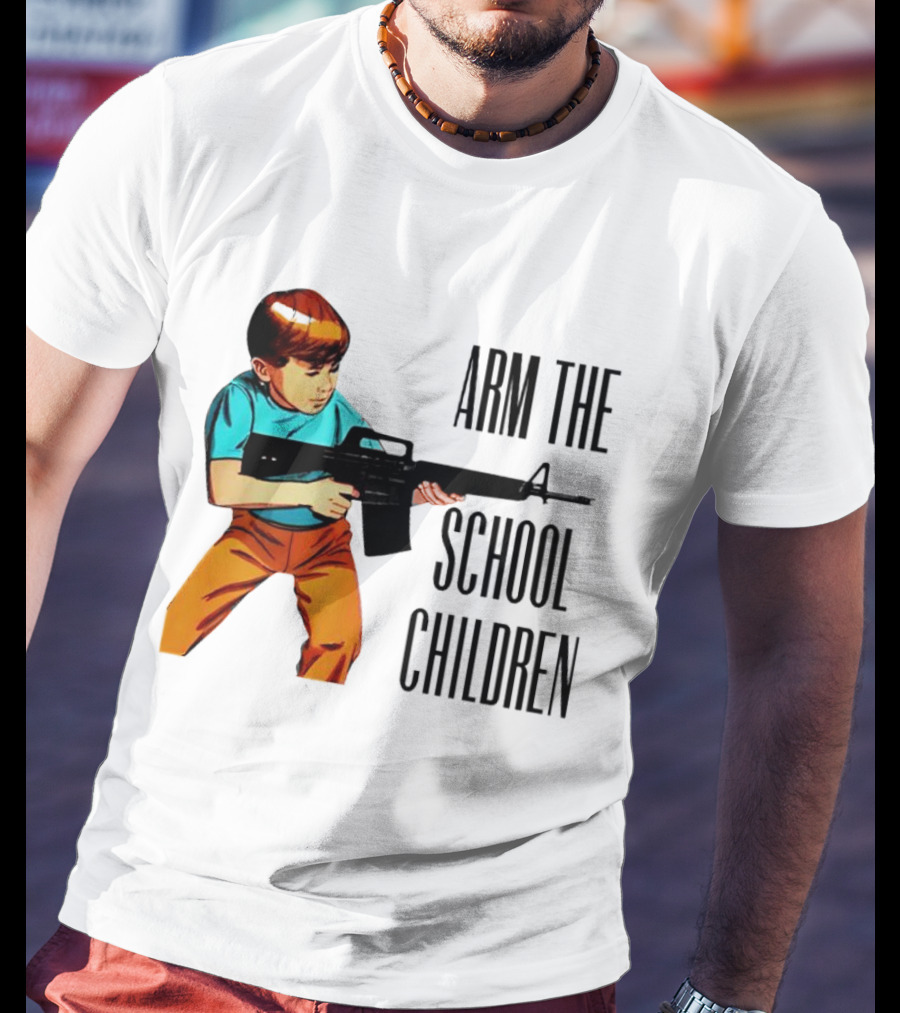 Arm The School Children Vintage Style Boy With Rifle T-Shirt