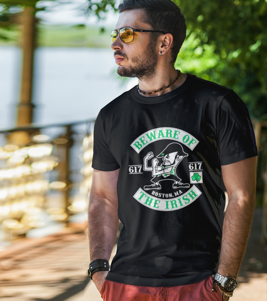 Beware Of The Irish Boston MA 617 Celtics T-Shirt