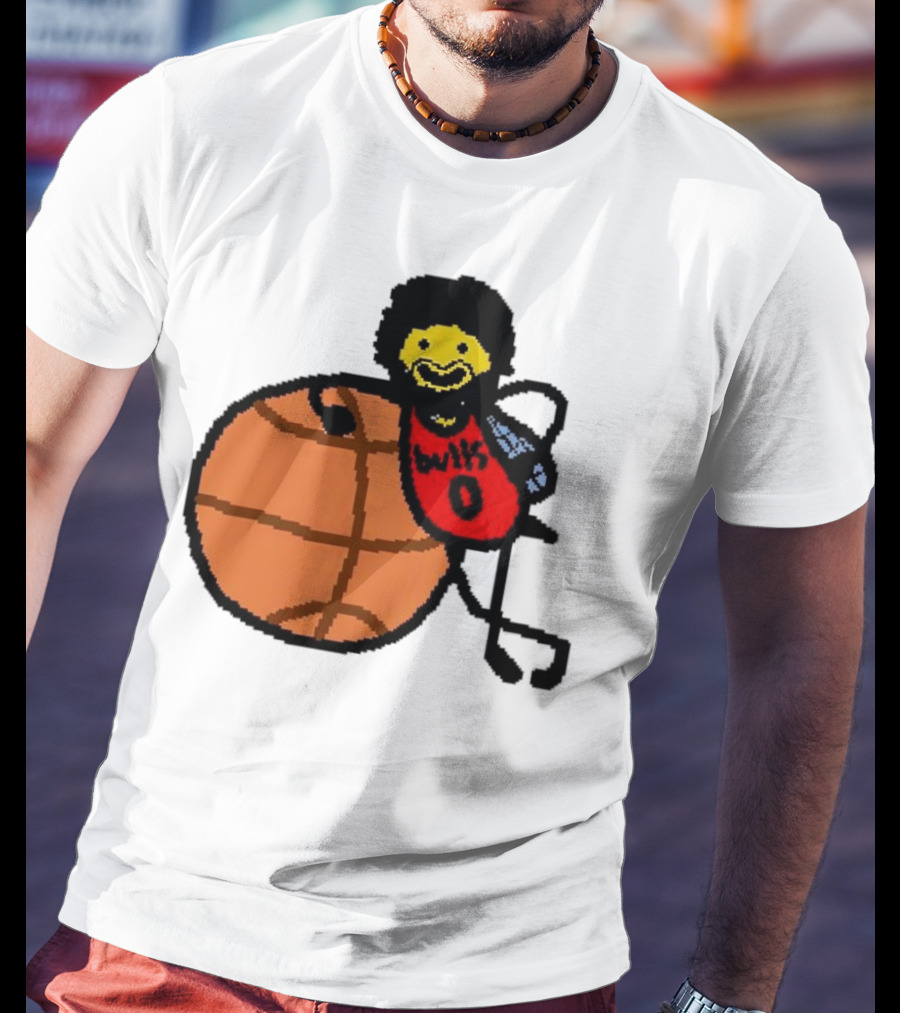 Co-Bee Chicago Bulls NBA Paint Cartoon Basketball Character T-Shirt